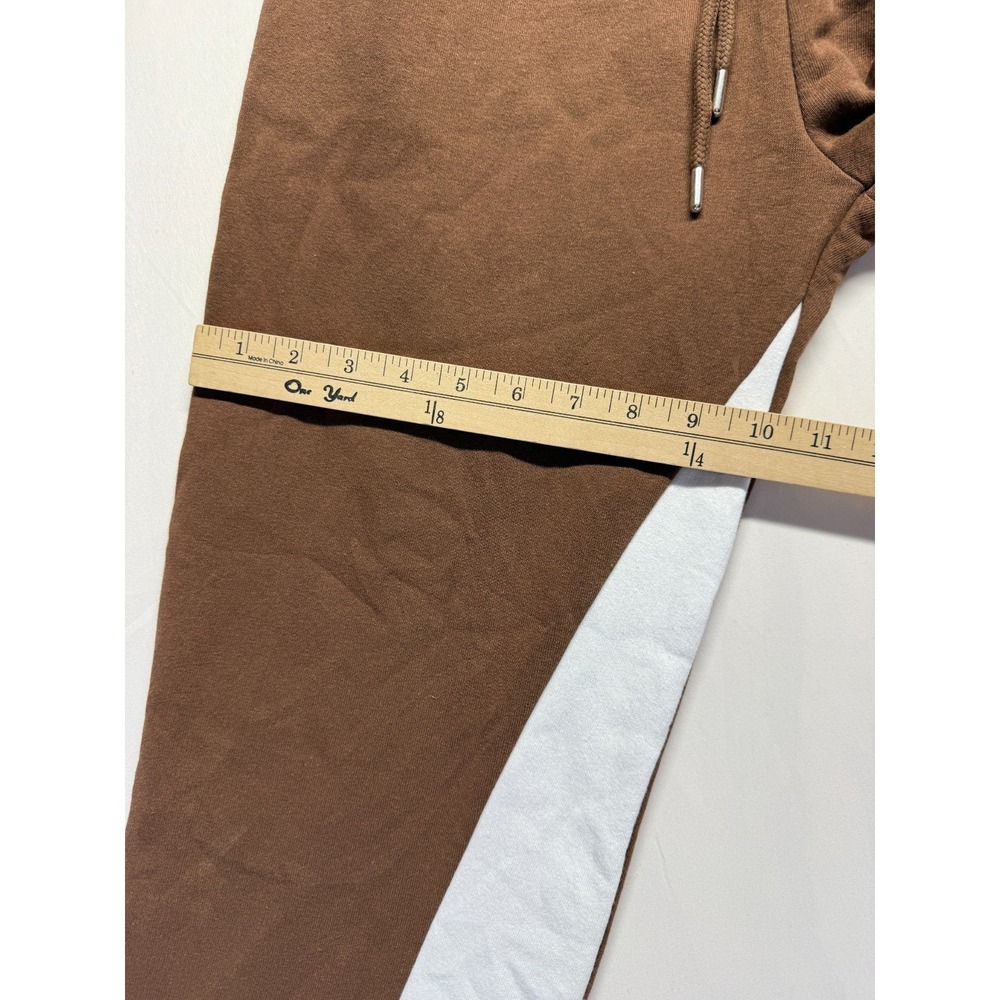 BoohooMAN Regular Gusset Sweatpants Mens Medium Chocolate Brown Paint Splatter - Picture 11 of 13